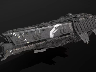 Futuristic Fighter Jet With Complex Structure Armored Exterior Industrial Modules And Gray White Color Scheme 3d model