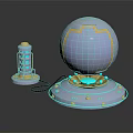 Modern Sci-Fi Equipment Sci-Fi Components High-Tech Components Sci-Fi Items 3d model