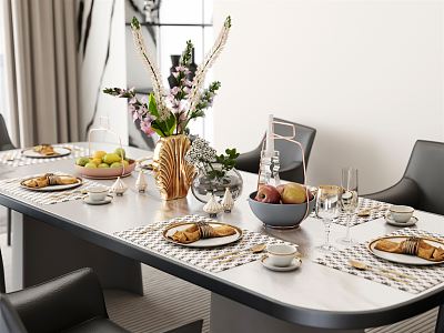 Modern Tableware Dining Table model