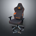 Gray And Orange Razerback Gaming Chair With High Back Ergonomic Design Armrests And Swivel Wheels