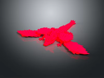 Vibrant Red Winged Dragon Game And Movie Character 3D Model Design 3d model