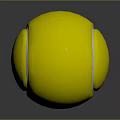 Bright Yellow Tennis Ball With White Stitching And Textured Surface On Grey Background