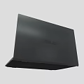 Modern Sleek Laptop Featuring Blue Abstract Screen Pattern And Clear