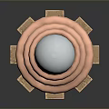 Mechanical Component Structure With Silver Ball Copper Coil Spring And Gear Base