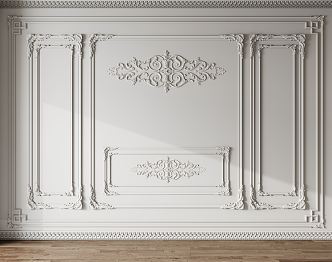 European-style plaster line carved 3d model