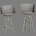 Light Gray Upholstered Bar Stools with Backrest and Modern Metal Legs Design