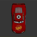 Red Cartoon Race Car With Blue Eyes Rust-eze Logo And Number 95 On Body