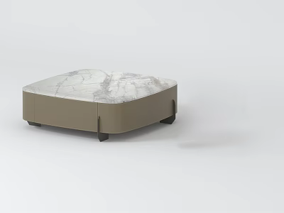 Modern Coffee Table With Marble Top Beige Frame Black Legs Contemporary Design 3d model