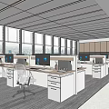 Modern public office area 3d model