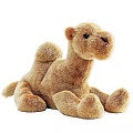Soft Brown Fluffy Plush Camel Stuffed Toy Sitting Design 3d model