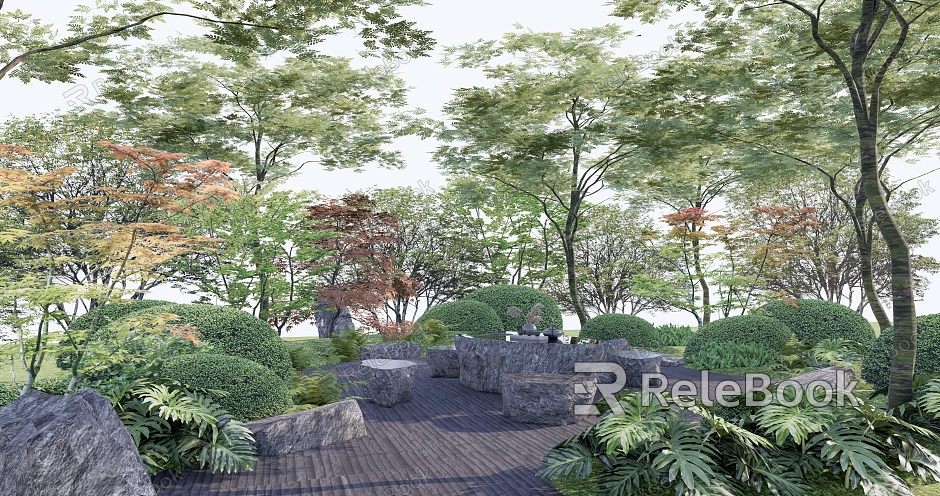 New Chinese Park Park Landscape model