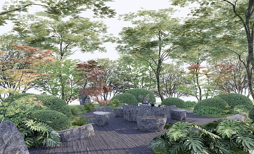 New Chinese Park Landscape 3d model