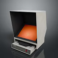 Gray Enclosed Device With Orange Testing Surface And Bottom Control Panel Unit 3d model