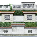 Traditional Chinese Chess Entertainment In Courtyard With Relief Walls And Tile Roofs