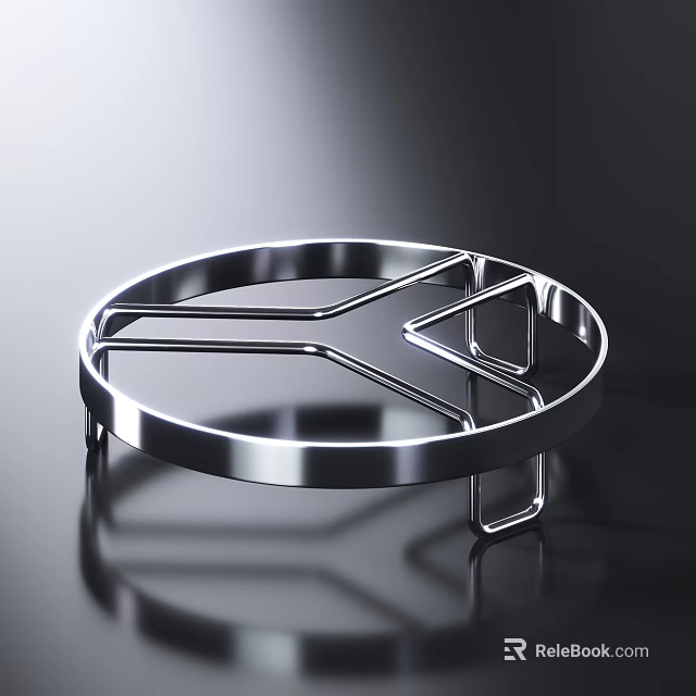 Stainless Steel Circular Kitchen Rack With Cross Support Structure For Cookware 3d model 