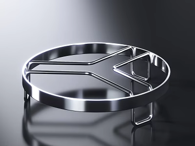 Stainless Steel Circular Kitchen Rack With Cross Support Structure For Cookware 3d model