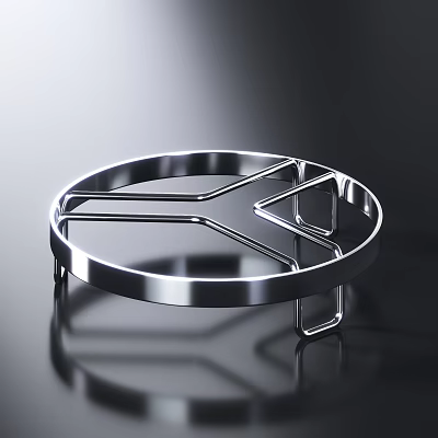 Stainless Steel Circular Kitchen Rack With Cross Support Structure For Cookware 3d model