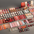 Assorted Packaged Food Products With Various Shapes Colors And Packaging Designs