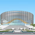 Modern Library Architecture School Library Exhibition Hall Circular Office Building 3d model