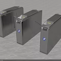 Public Facility Access Control Turnstiles Featuring Metal Construction And Digital Displays 3d model