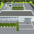 Modern Office Building With Wooden Striped Facade Large Glass Windows Main Entrance Landscaped Front Area