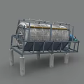 Industrial Rotary Drum Screening Equipment with Metal Frame and Motor Drive
