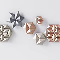 Modern Geometric Metal Wall Decor With Abstract Triangular And Diamond Shapes 3d model