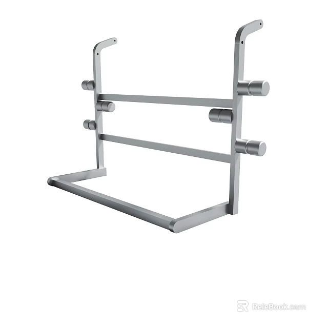 Sturdy Metal Multi Tier Storage Rack With Horizontal Bars For Organizing 3d model 