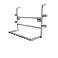 Sturdy Metal Multi Tier Storage Rack With Horizontal Bars For Organizing 3d model