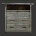 Vintage Wooden Chest Of Drawers With Marble Top And Retro Design Elements