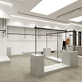 V.LA Fashion Store Interior With Mannequins Clothing Racks And Display Tables