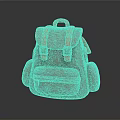 Pink 3D Rendered Backpack With Red Straps Metal Buckles And Reflective Surface