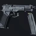 Realistic 3D Rendered Tactical Pistol With Silencer Scope And Black Finish 3d model