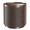 Modern Dark Wood Bedside Tables With Metal Trim And Storage Drawers
