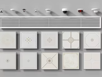 Modern aluminum gusset ceiling air outlet air conditioning air outlet integrated ceiling 3d model