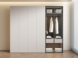 Wardrobe Minimalist Wardrobe Glass Cabinet 3d model