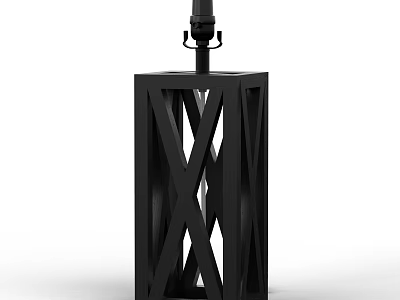 Black Modern Decorative Lantern Lamp With Geometric Cross Design Structure 3d model