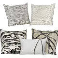 Stylish Throw Pillows With Textured And Patterned Designs In Neutral Gray Beige Tones