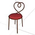 Elegant Dining Chairs With Heart Shaped Backrest Red Velvet Seat And Gold Metal Legs