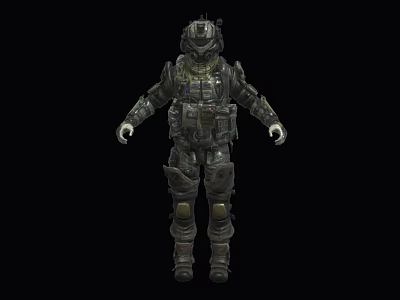 Futuristic Military Game Movie Character In Full Body Armored Suit With Tactical Gear 3d model