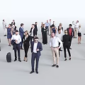 Group of Business People Standing And Interacting With Professional Attire And Smartphones