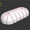 Transparent Oval Shaped Cover With Grid Lines And Circular Top Holes