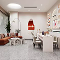Luxury Modern Beauty Salon Interior With Styling Stations Comfortable Seating And Decorative Elements 3d model