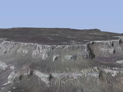 Stunning Rocky Plateau Landscape With Layered Rock Formations And Blue Sky 3d model