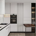 Elegant Modern Kitchen With Sleek Cabinets Marble Countertop And Island
