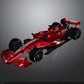 Red Formula Racing Car With Aerodynamic Design And Dragon Sponsor Logo