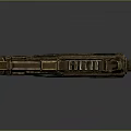 Sci Fi Weapon Design With Golden Intricate Carvings And Blue Glowing Elements