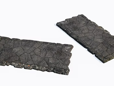 Garden Ornaments Black Cracked Texture Stone Slabs For Outdoor Pathway 3d model