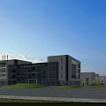 Modern Industrial Factory Building In Energy Saving Industrial Park With White Exterior And Green Surroundings