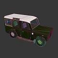 Green Off Road Vehicle With White Roof And Black Tires Design